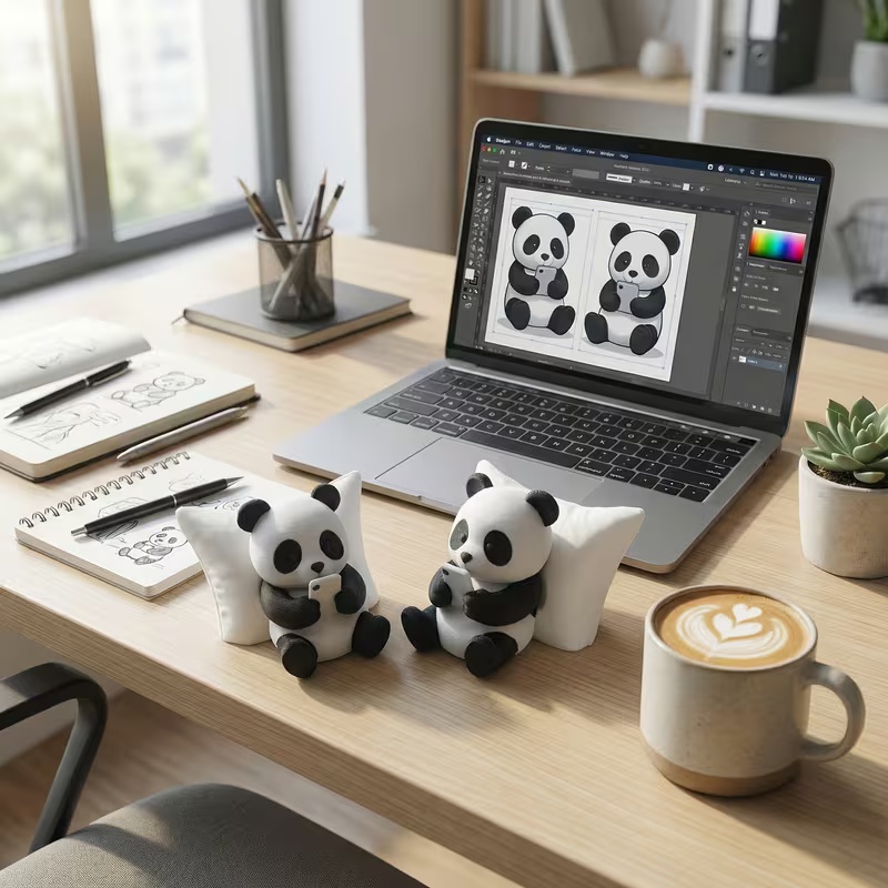 Panda Sculpture Ornament, Desk - Car Accessories Must Have ulasan dan harga