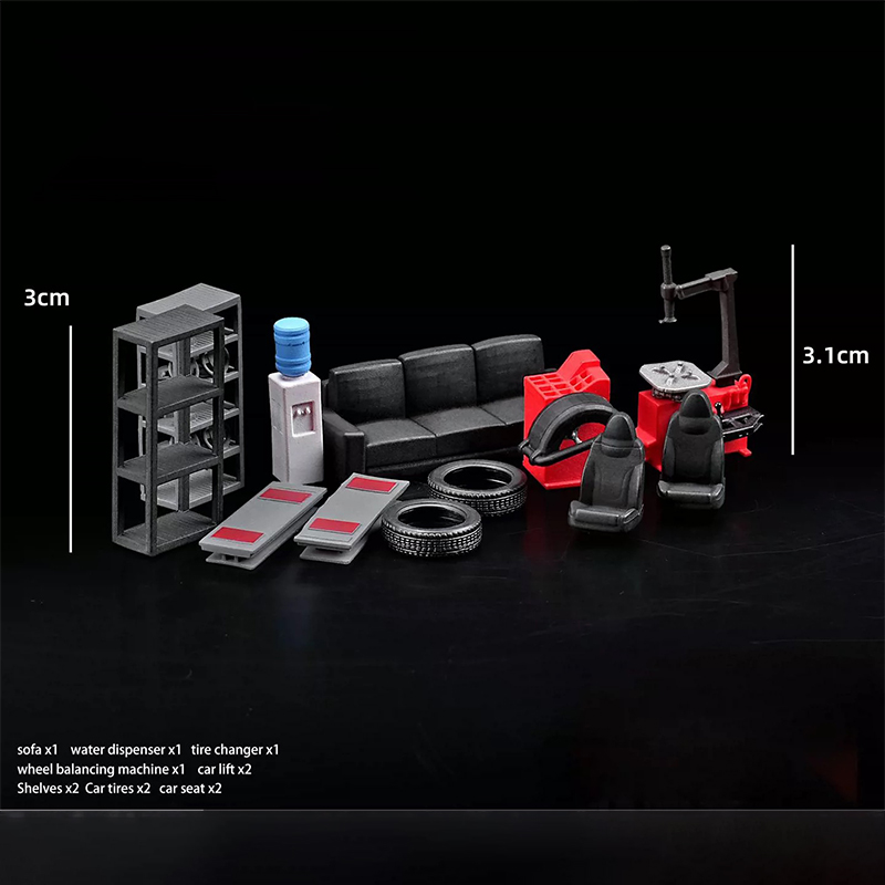 1:64 Car Repair Shop Prop Set  - Car Accessories For Decoration ulasan dan harga