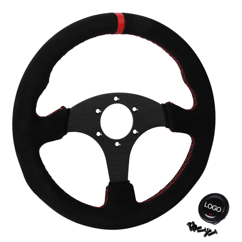 Suede Racing Steering Wheel Su - Car Accessories For Steering Wheel ulasan dan harga