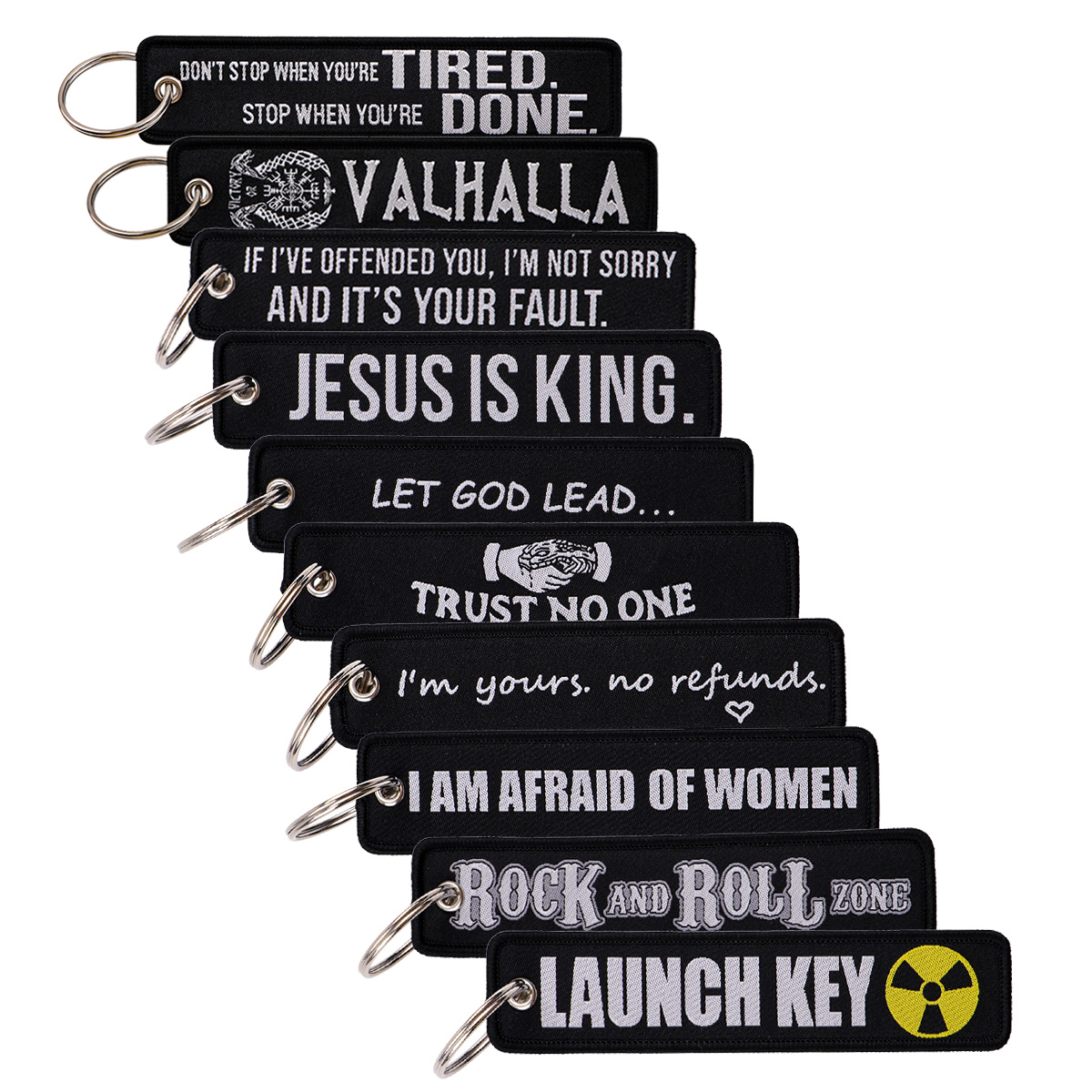 Black Embroidery Key Fob Rock  - Car Accessories Quotation ulasan dan harga